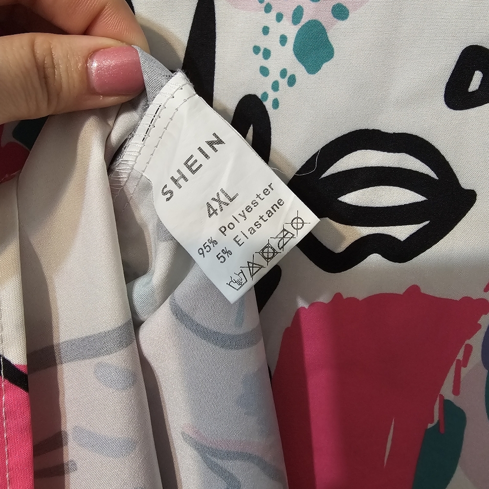 Abstract Print Button-Up Shirt - Picture 6 of 6